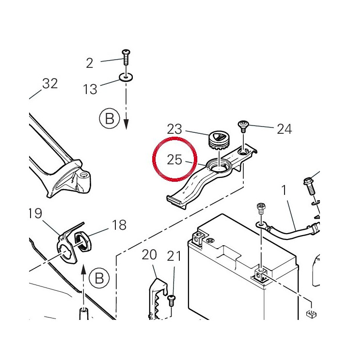 Support batterie 8301H452A — réf. 8301H452A | Ducati Store
