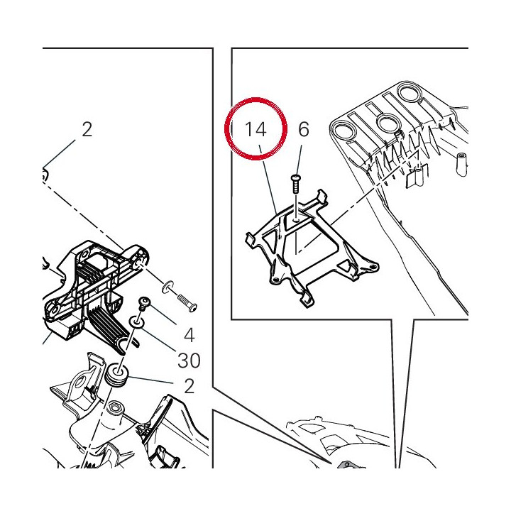Equerre centrale blackbox — réf. 8301H481AA | Ducati Store
