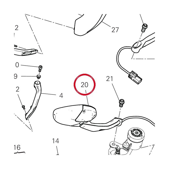 Miroir droit (bsd) 52310672C — réf. 52310672C | Ducati Store