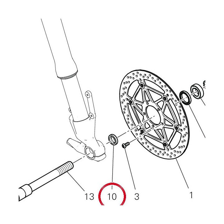 Entretoise droit 7131B911AA — réf. 7131B911AA | Ducati Store
