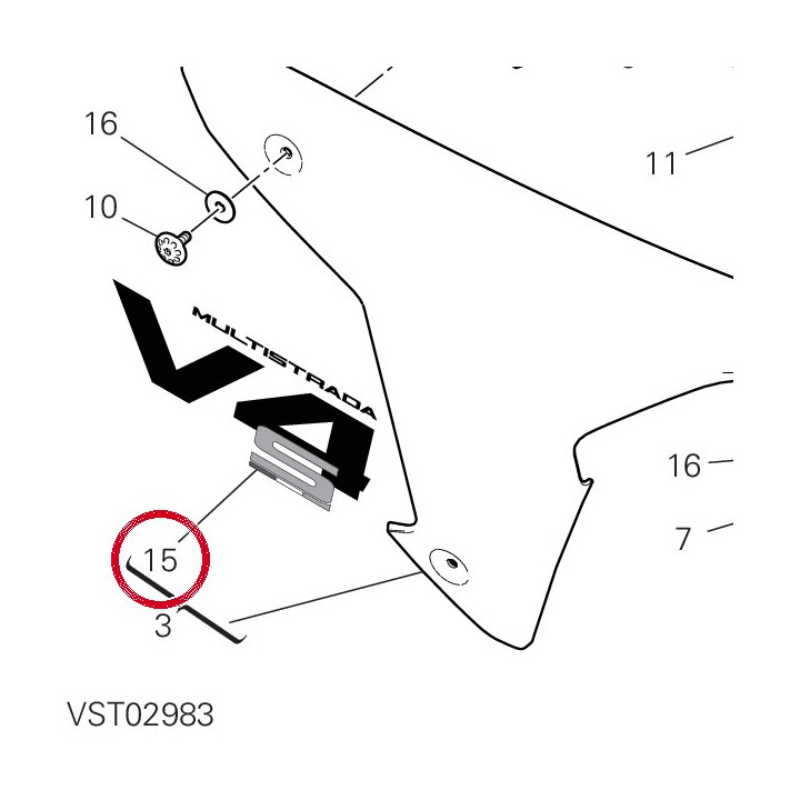 Decalcomanie droite — réf. 4381L571A | Ducati Store