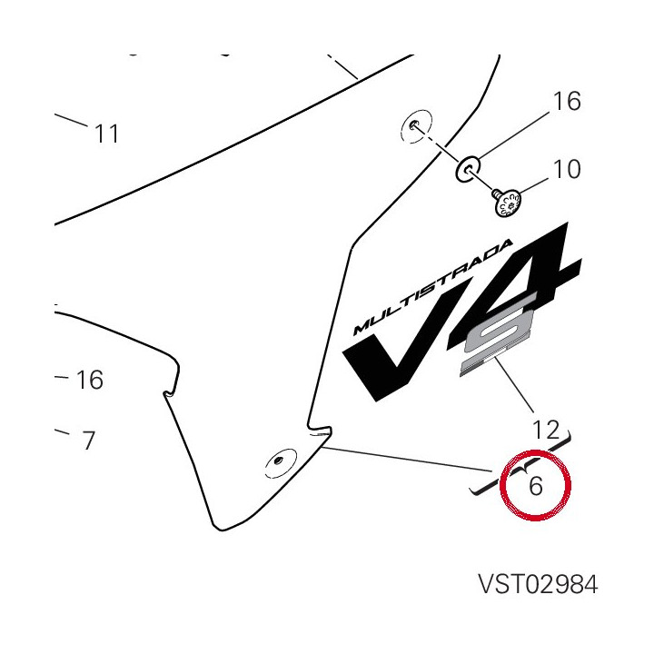 Ala sinistra 4801A911AH — réf. 4801A911AH | Ducati Store