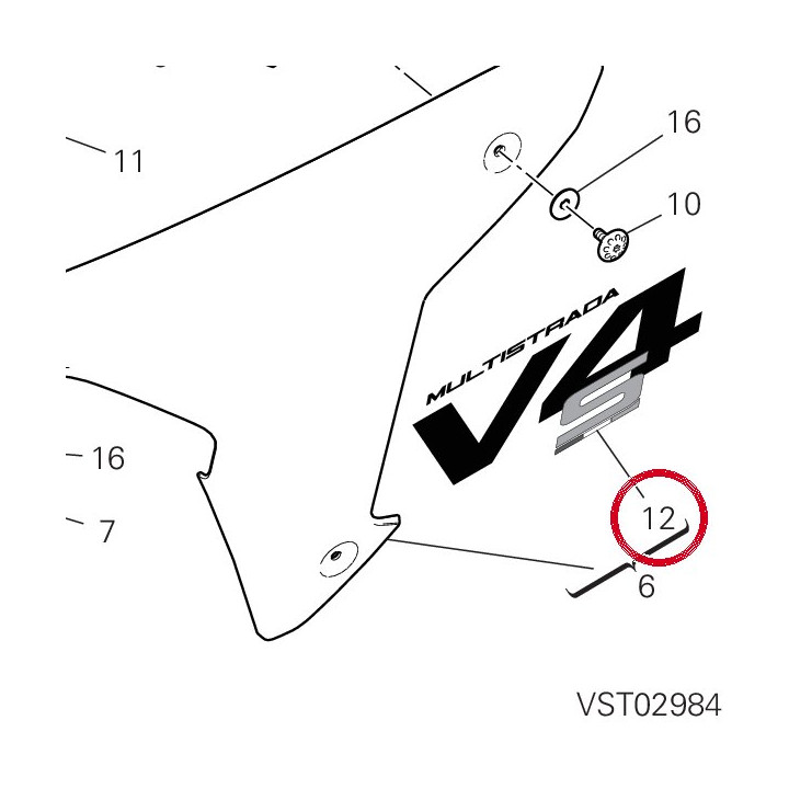 Decalcomanie gauche — réf. 4381L561A | Ducati Store