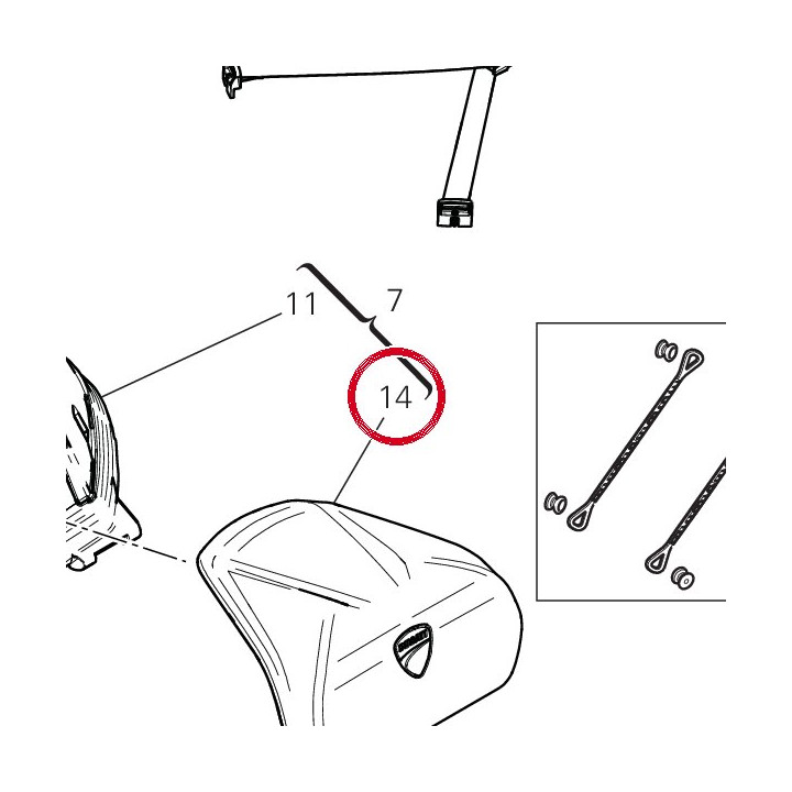 Coussin coffre supérieur — réf. 59516732AA | Ducati Store