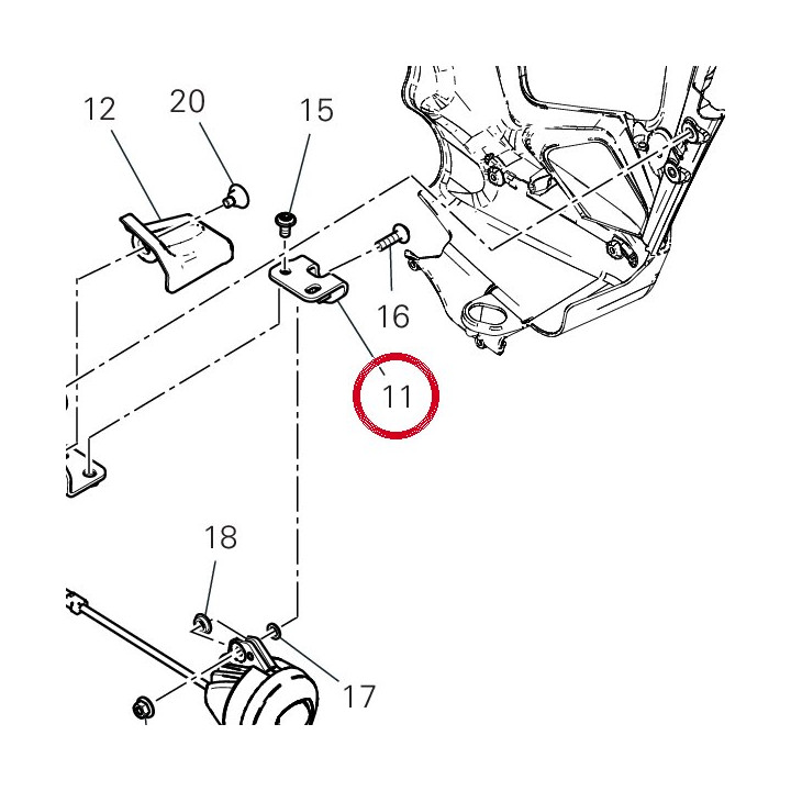 Bride inférieur gauche — réf. 97612352AA | Ducati Store