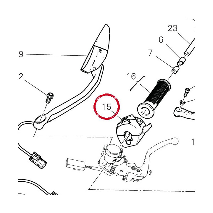Commutateur gauche 65110651A — réf. 65110651B | Ducati Store