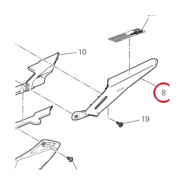 Aileron Cache-Chaîne — réf. 44610471A | Ducati Store