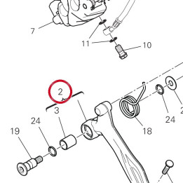 Rear brake lever assembly — réf. 45721312AA | Ducati Store
