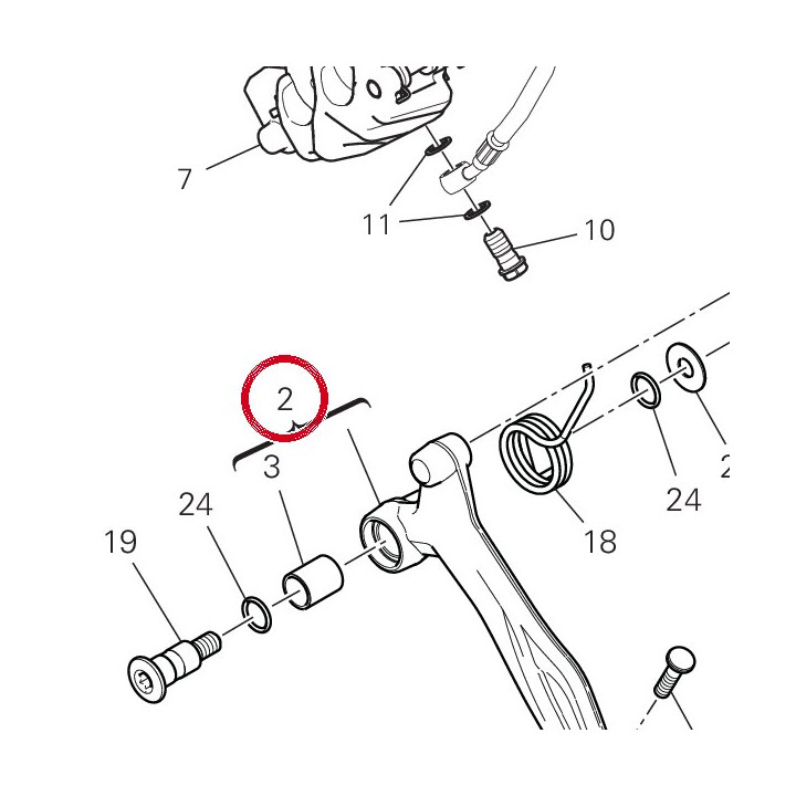 Rear brake lever assembly — réf. 45721312AA | Ducati Store