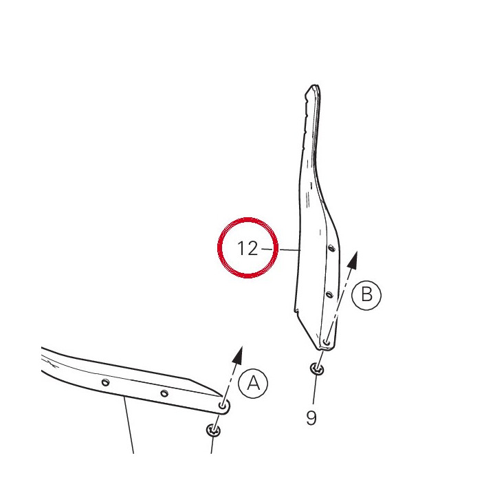 Cale gauche 4801B291A — réf. 4801B291A | Ducati Store