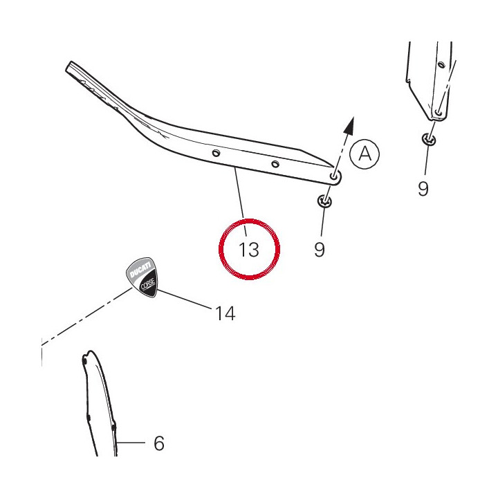 Cale droite 4801A541A — réf. 4801A541A | Ducati Store
