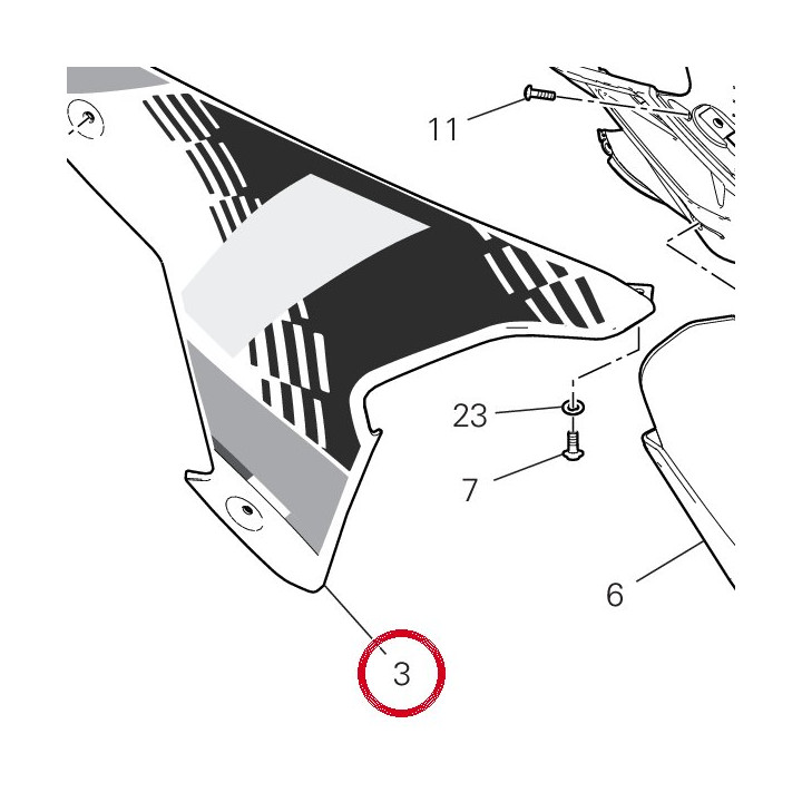 Ala destra 4801A901AN — réf. 4801A901AN | Ducati Store