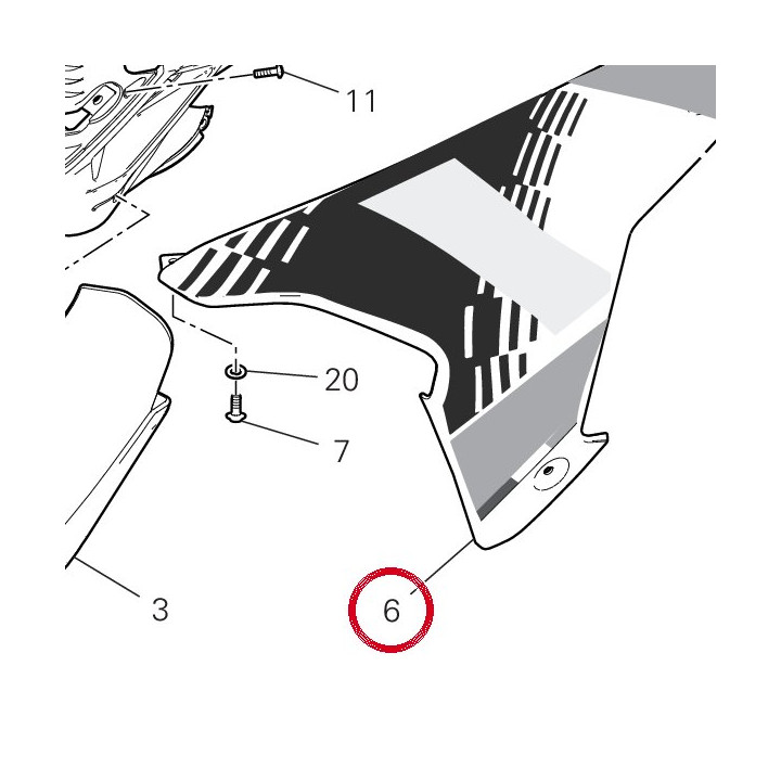 Ala sinistra 4801A911AN — réf. 4801A911AN | Ducati Store
