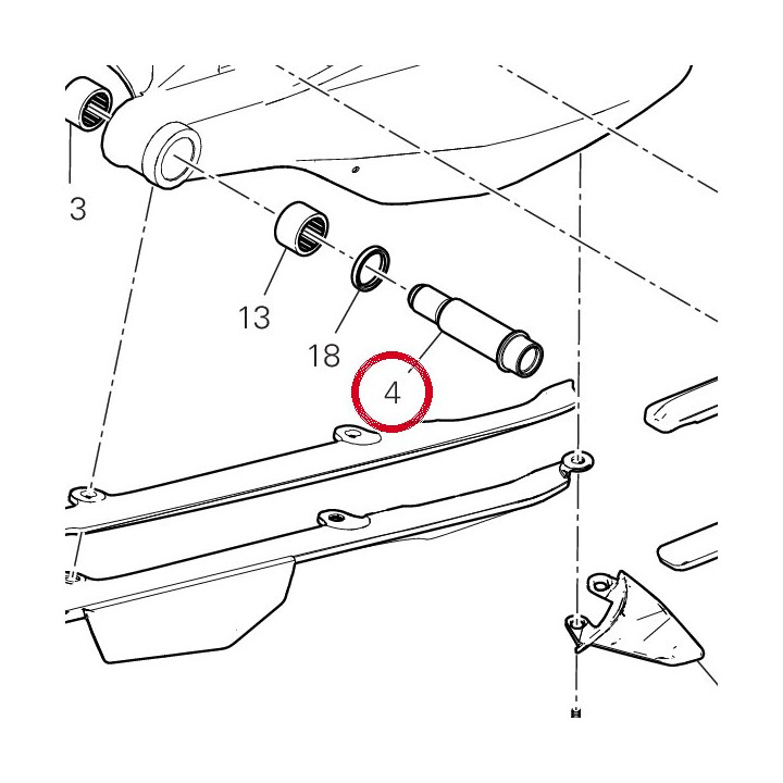 Axe fourche ariere gauche — réf. 36911592AA | Ducati Store