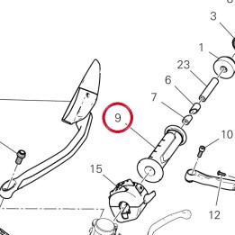 Poignée gauche 36110201A — réf. 36110201A | Ducati Store