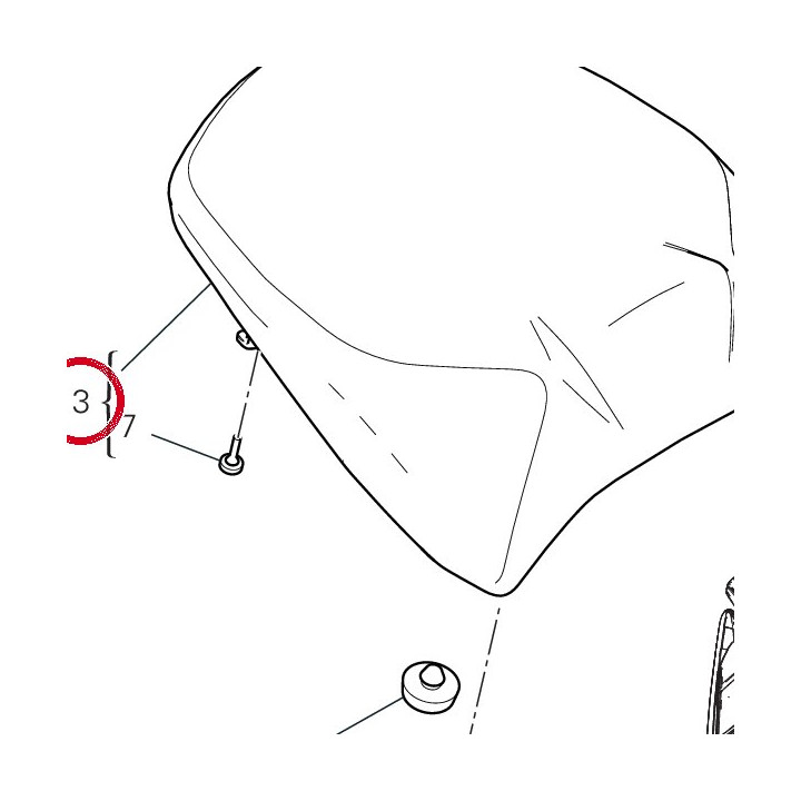 Selle passager 59517381AD — réf. 59517381AD | Ducati Store