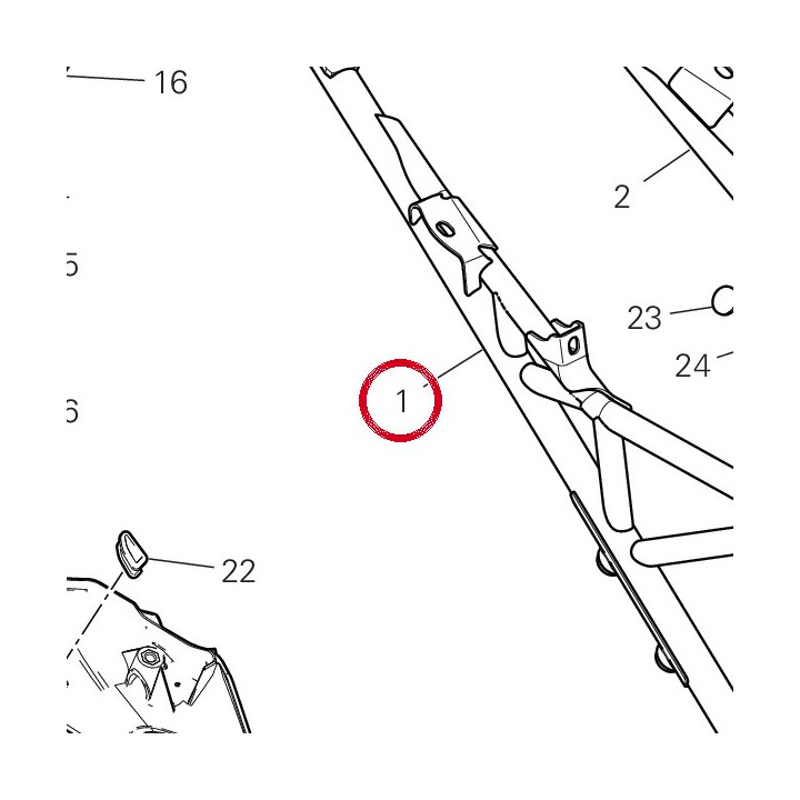 Cadre arrière droit titane — réf. 47019181A | Ducati Store