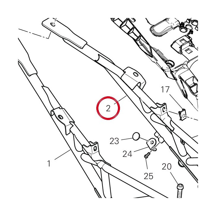 Cadre arrière gauche titane — réf. 47019191A | Ducati Store