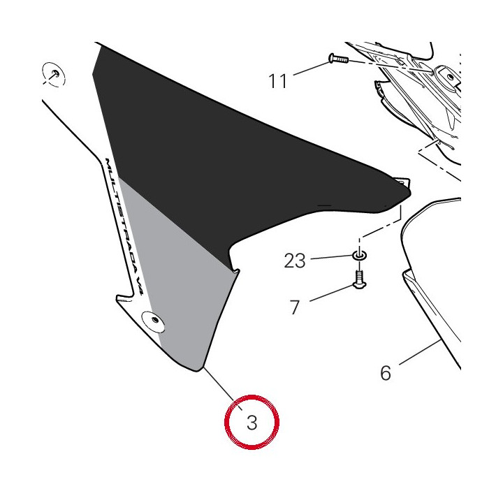 Ala destra 4801A901AP — réf. 4801A901AP | Ducati Store