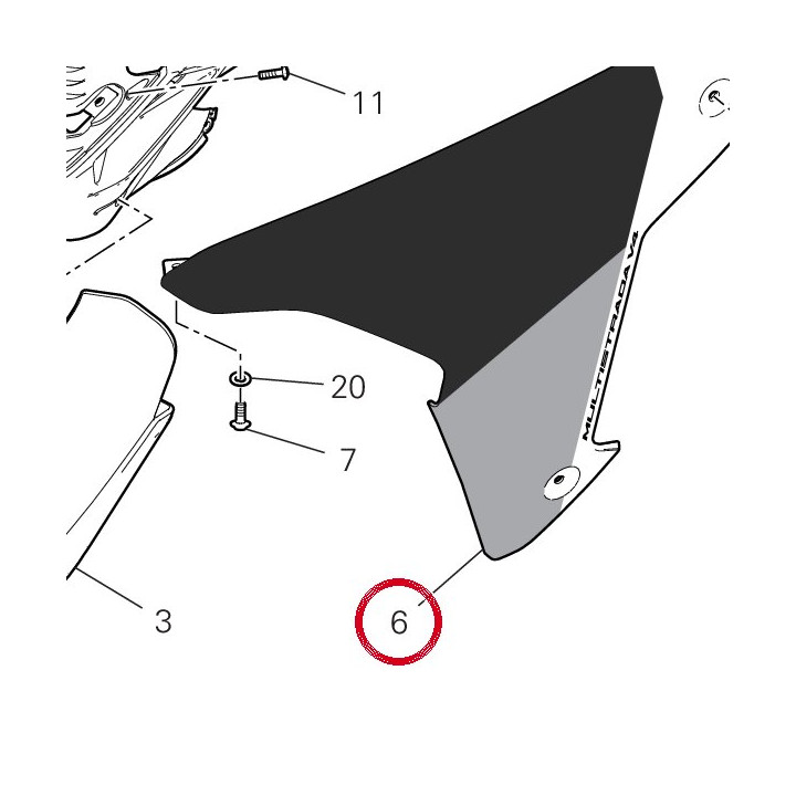Ala sinistra 4801A911AP — réf. 4801A911AP | Ducati Store
