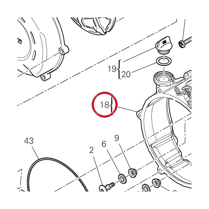 Couvercle cote embrayage — réf. 243P0261A7 | Ducati Store