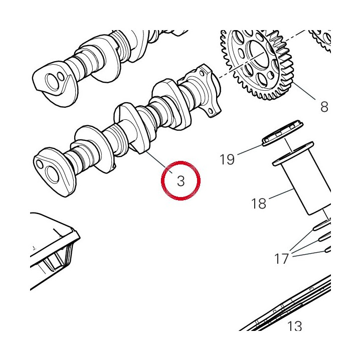 Arbre À cames admission — réf. 14816271A | Ducati Store