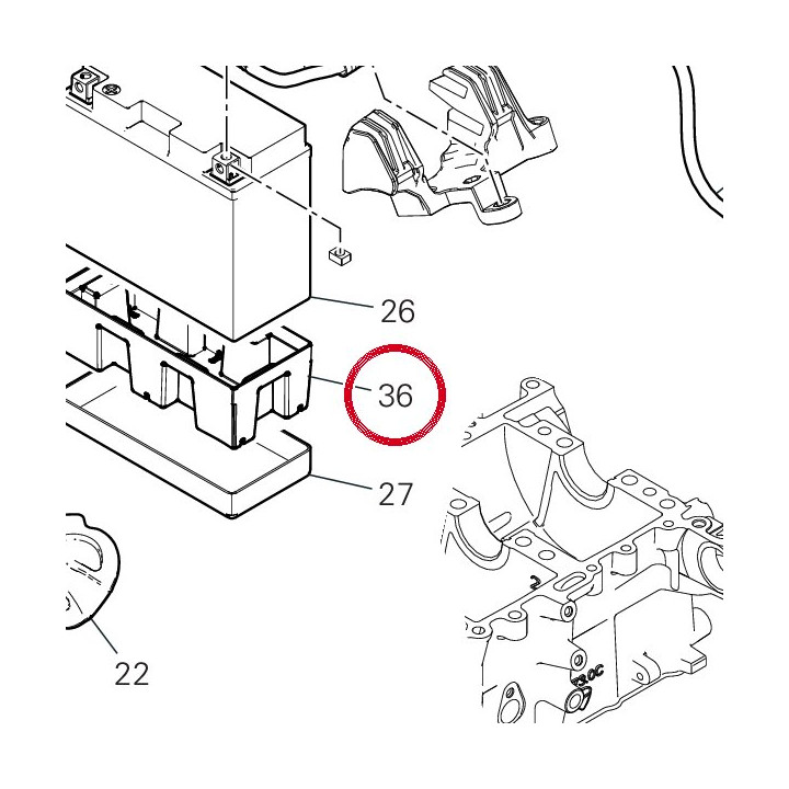 Support batterie 87910041A — réf. 87910041A | Ducati Store