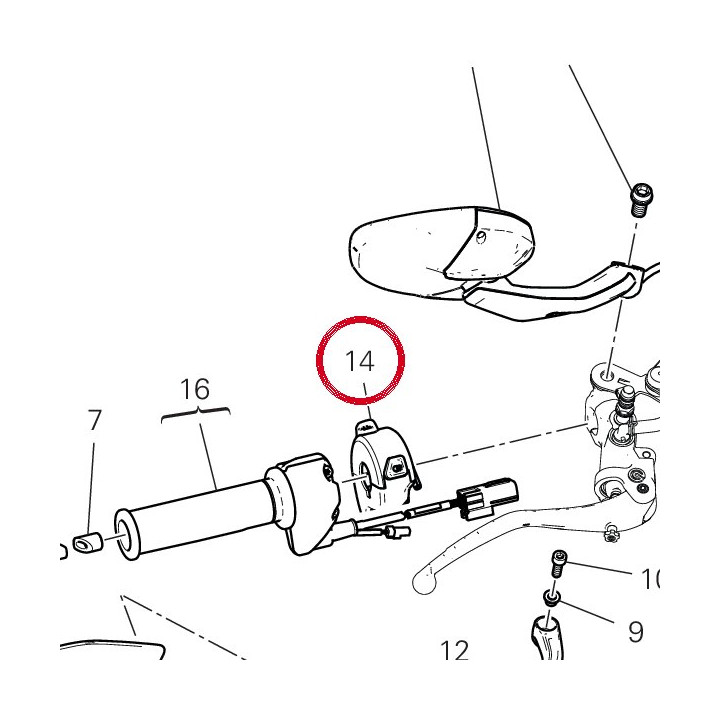 Commutateur droit 65010341F — réf. 65010341F | Ducati Store