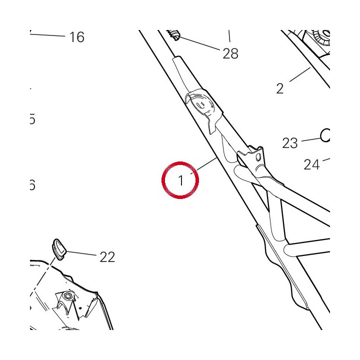 Cadre arrière droit — réf. 47019031A | Ducati Store