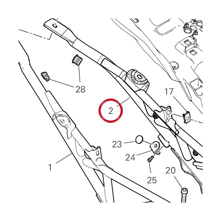 Cadre arrière gauche — réf. 47019041B | Ducati Store