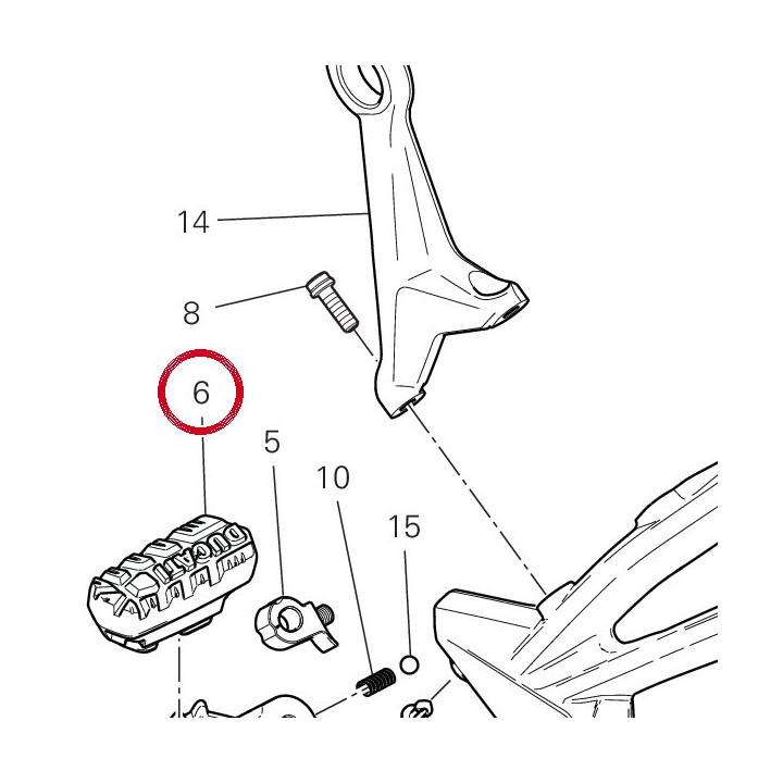 Couvre-Repose-Pied droit — réf. 76510372A | Ducati Store