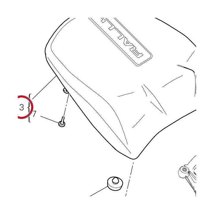Selle passager 59517381AF — réf. 59517381AF | Ducati Store