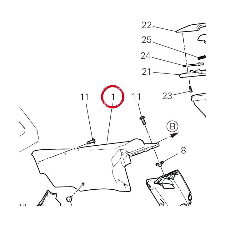 Couvercle capot gauche — réf. 48114601A | Ducati Store
