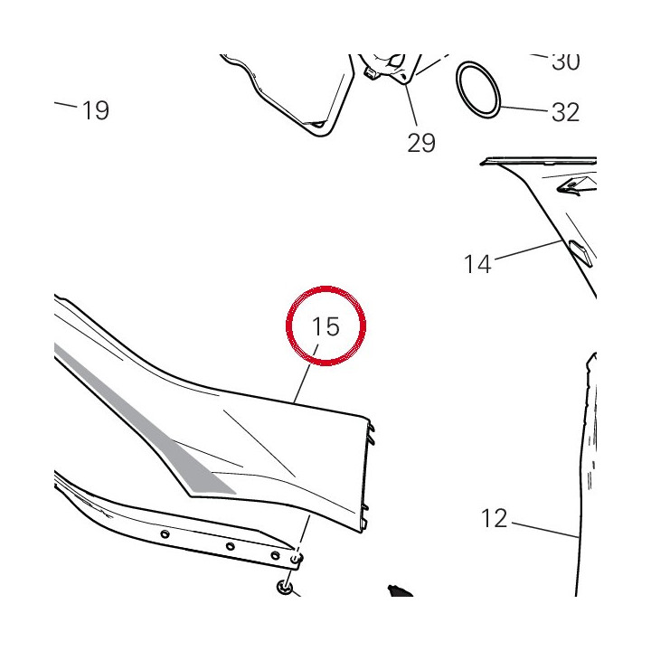 Cover convogliatore dx — réf. 4801E922AL | Ducati Store