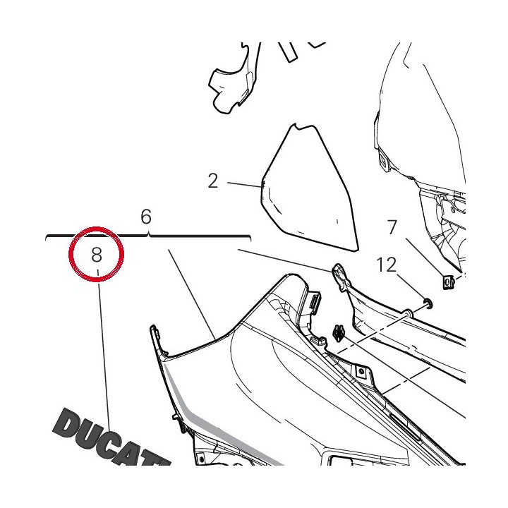 Cover serbatoio dx 4381Q181A — réf. 4381Q181A | Ducati Store