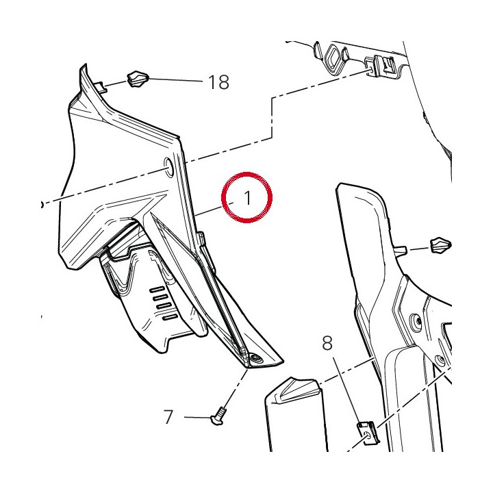 Panneau lateral droit — réf. 48217052A | Ducati Store