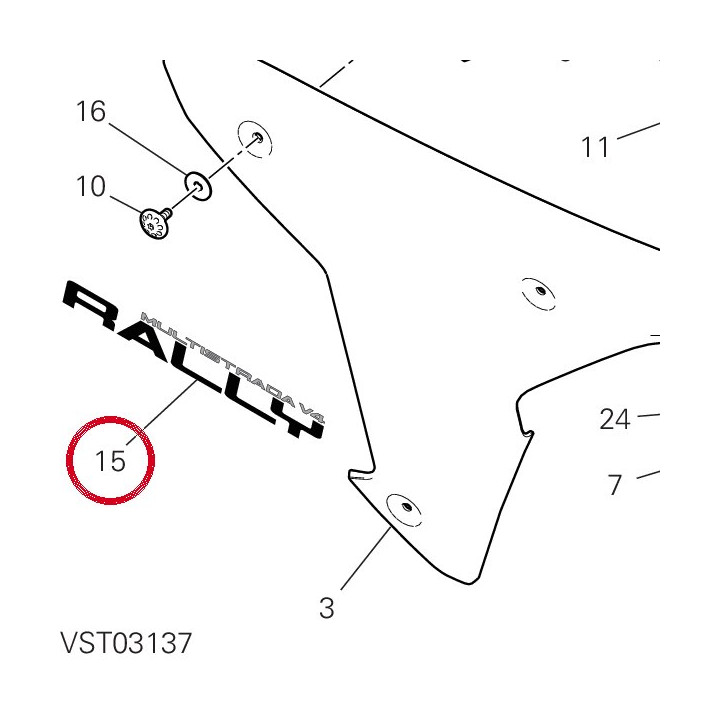 Decalcomanie droite — réf. 43514031A | Ducati Store