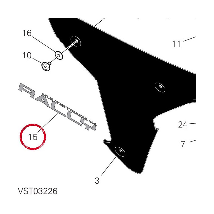 Decalcomanie droite — réf. 43514051A | Ducati Store