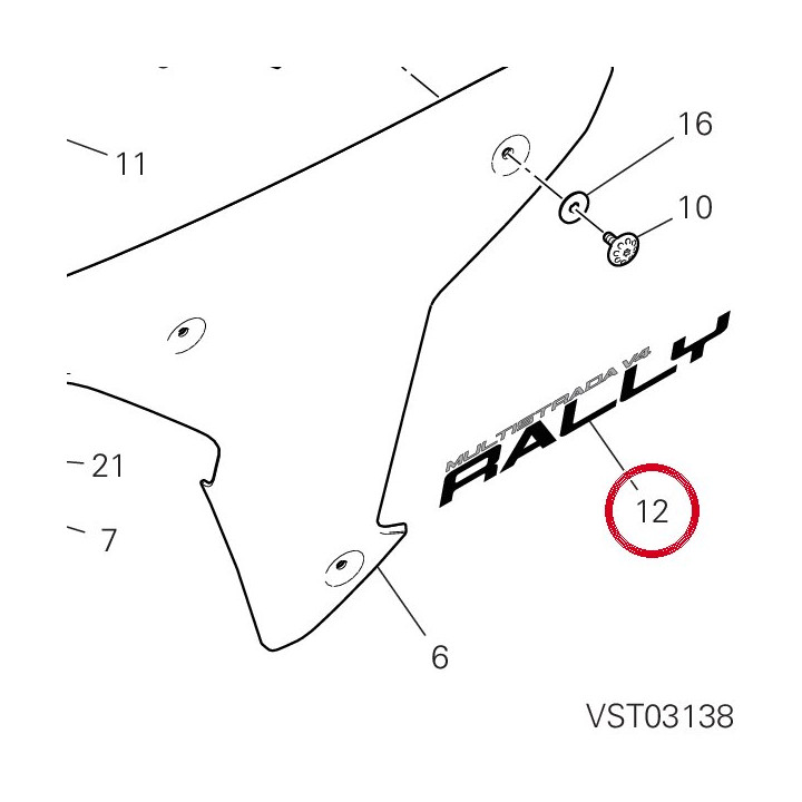 Decalcomanie gauche — réf. 43514021A | Ducati Store