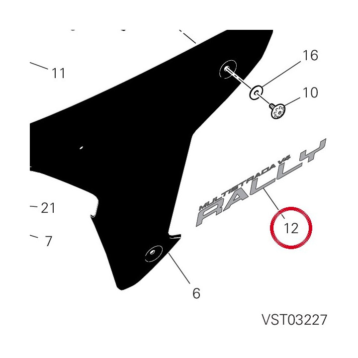 Decalcomanie gauche — réf. 43514041A | Ducati Store