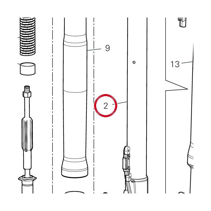 Coulisse gauche complète — réf. 34923571A | Ducati Store