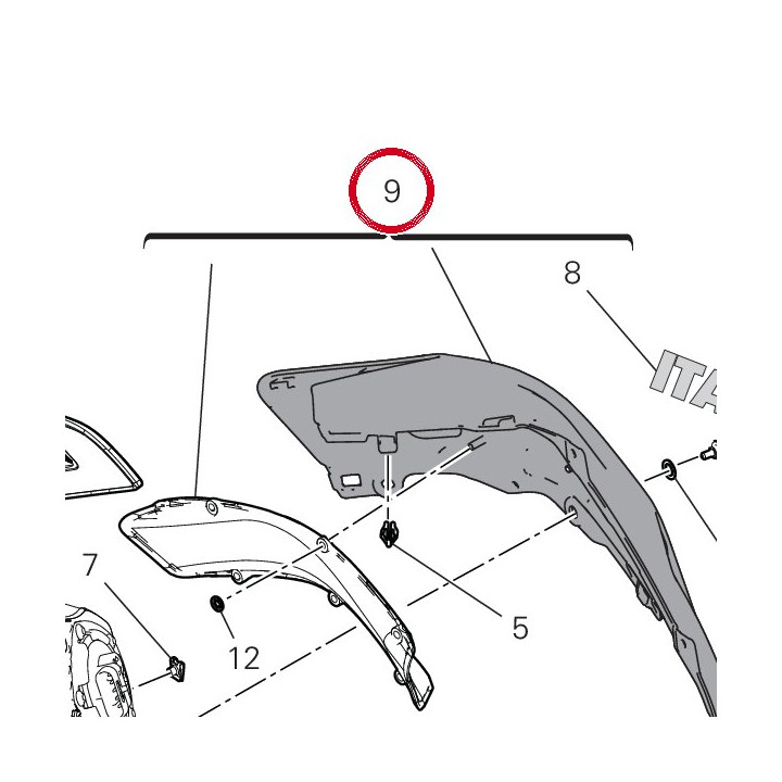 Ass fuel tank lh cover — réf. 480PD012AA | Ducati Store