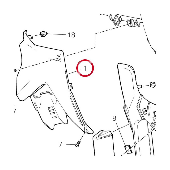 Panneau lateral droit — réf. 48217051A | Ducati Store