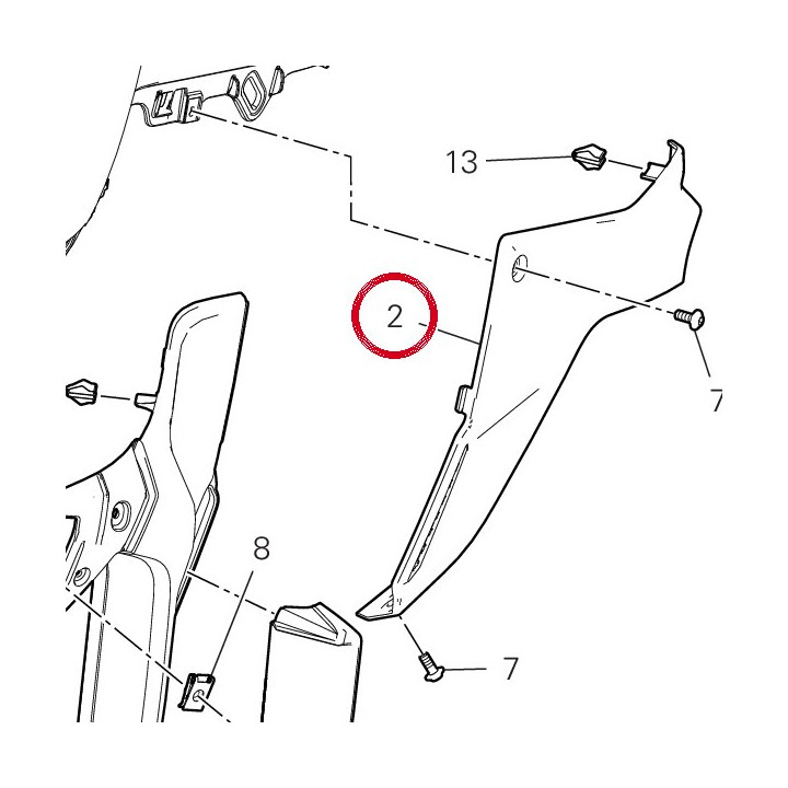 Panneau lateral gauche — réf. 48217061A | Ducati Store