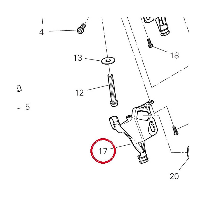 Guide tube rh 1705 75811911B — réf. 75811911B | Ducati Store