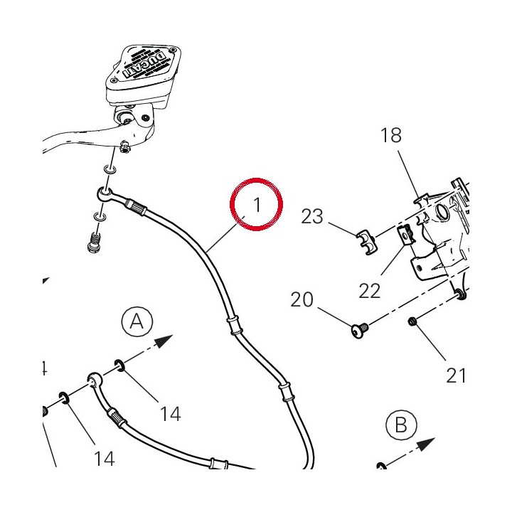 Durite maître cylindre av — réf. 61811931B | Ducati Store