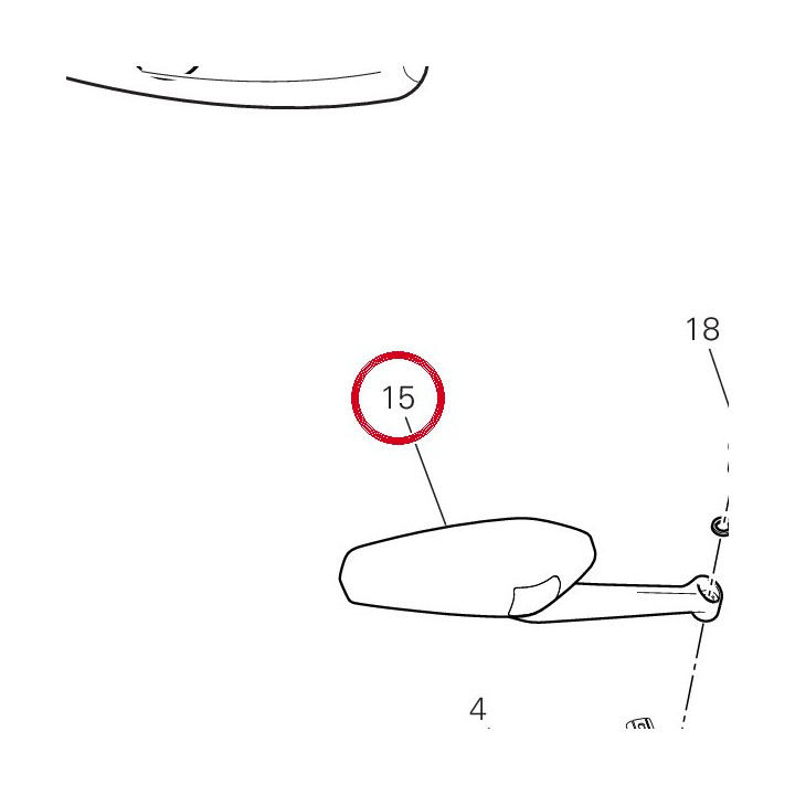 Miroir droit pour mat noir — réf. 52340242AC | Ducati Store