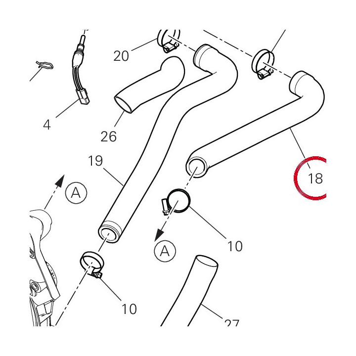 Tuyau de refoulement eau — réf. 80018462A | Ducati Store