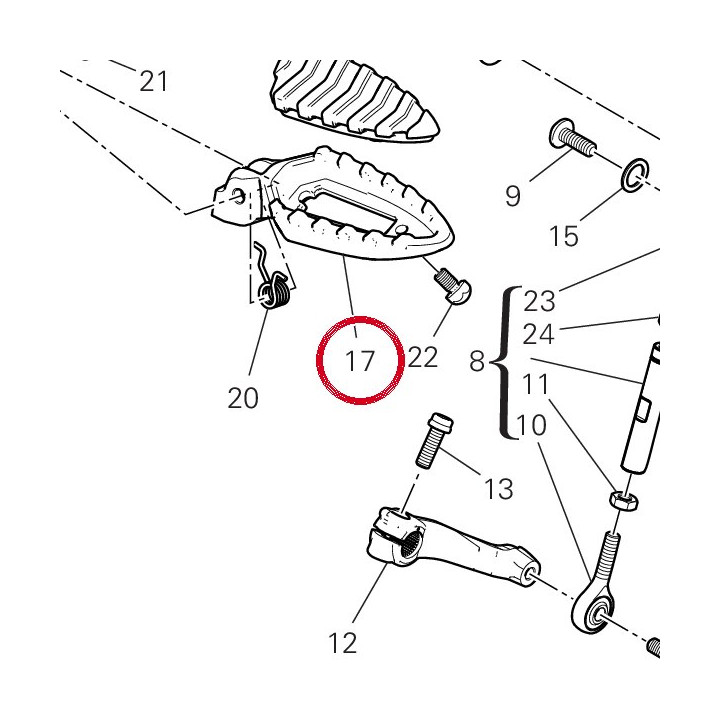 Repose-Pieds avant gauche — réf. 46410632B | Ducati Store