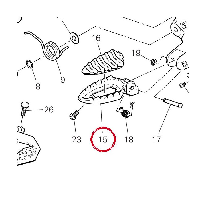 Repose-Pieds avant droit — réf. 46410643B | Ducati Store